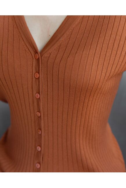 Кардиган из шерсти мериноса тонкой вязки карамель от byME 