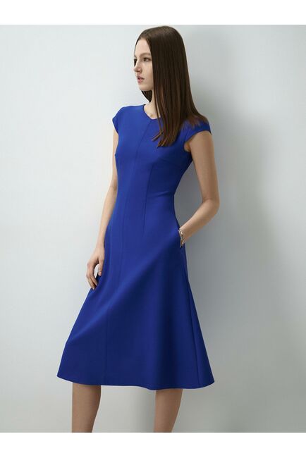 Платье-миди с карманами синее от byME 
