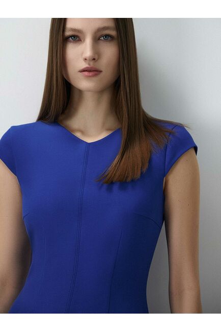 Платье-миди с карманами синее от byME 