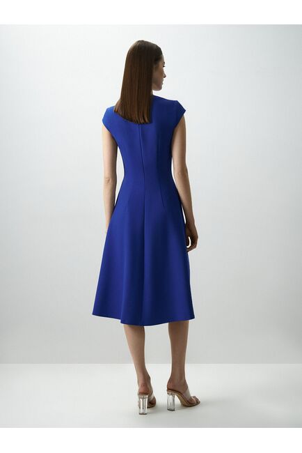 Платье-миди с карманами синее от byME 