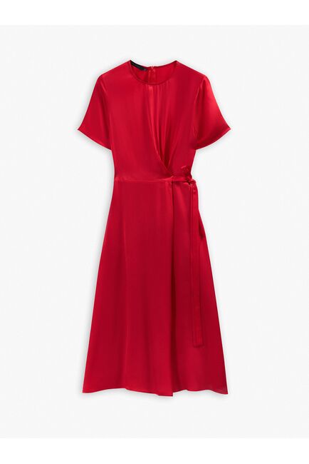 Атласное платье с декоративным узлом от ByME 