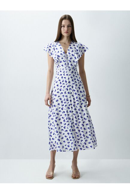 Атласное платье с воланами от byME 