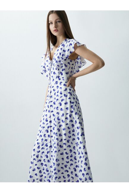 Атласное платье с воланами от byME 