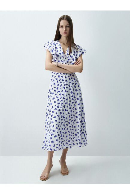 Атласное платье с воланами от byME 