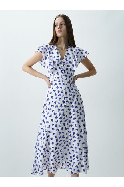 Атласное платье с воланами от byME 