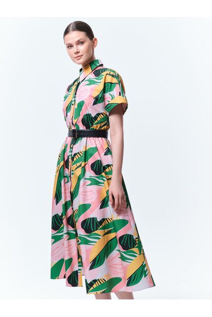 Платье-рубашка с поясом из экокожи от byME 