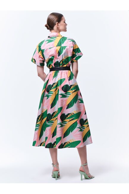 Платье-рубашка с поясом из экокожи от byME 