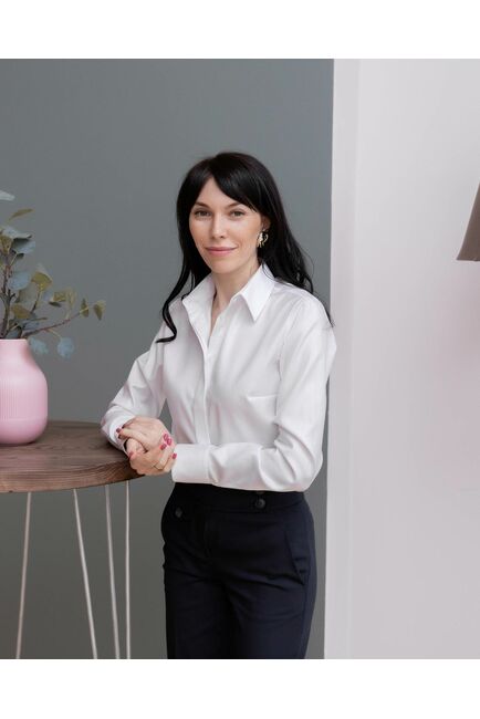 Женская рубашка под пуговицы белая - 8059 от byME 