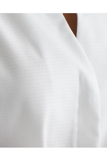 Женская рубашка из хлопка воротник стойка удлиненная рукав 3/4 - 8510 от ByME 