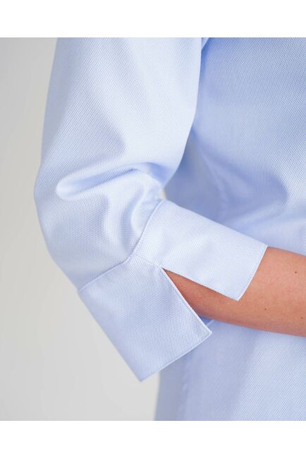 Женская рубашка воротник стойка удлиненная рукав 3/4 - 8530 от byME 