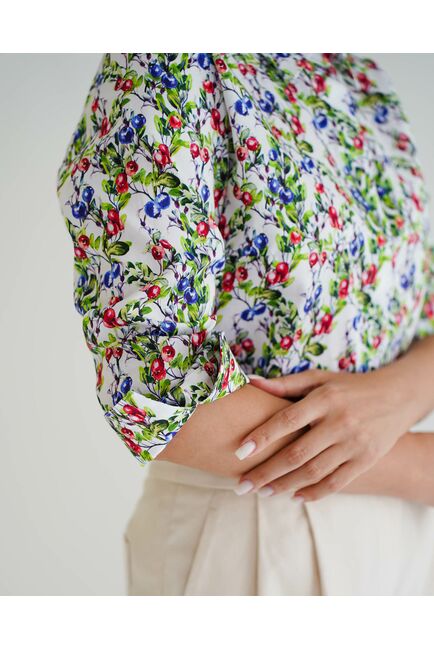 Женская рубашка с рукавом 3/4 принт голубика - 8536 от byME 