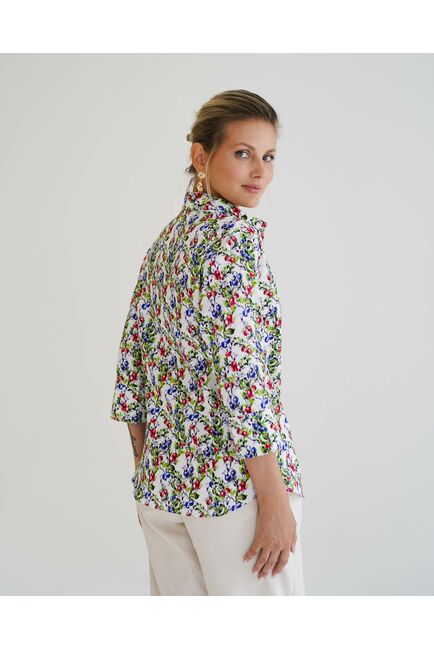 Женская рубашка с рукавом 3/4 принт голубика - 8536 от byME 