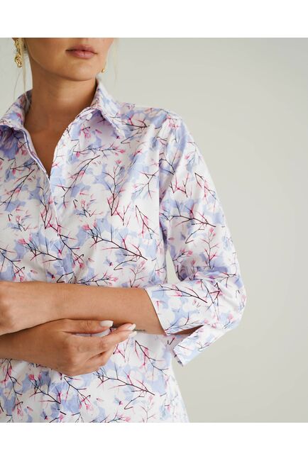 Женская рубашка с рукавом 3/4 принт зимние деревья - 8537 от byME 