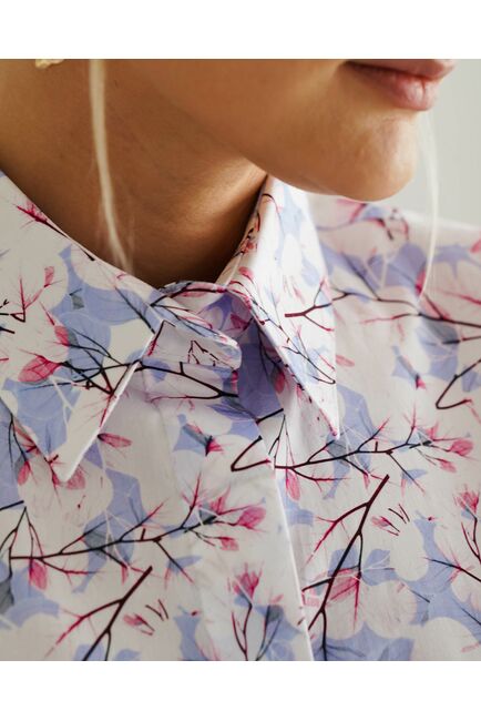 Женская рубашка с рукавом 3/4 принт зимние деревья - 8537 от byME 