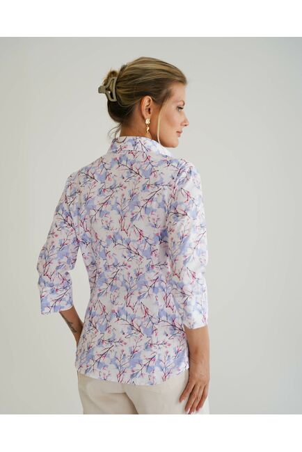 Женская рубашка с рукавом 3/4 принт зимние деревья - 8537 от byME 