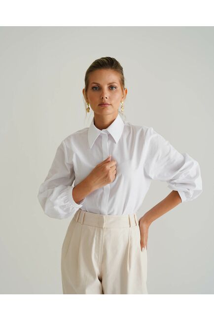 Женская рубашка с рукавами фонариками - 8560 от ByME 