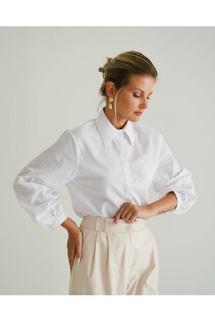 Женская рубашка с рукавами фонариками - 8560 от ByME 