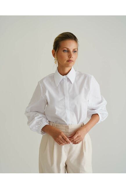 Женская рубашка с рукавами фонариками - 8560 от ByME 