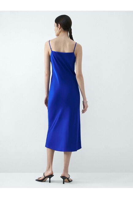 Платье-комбинация из искусственного шелка синий от byME 