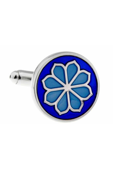 Запонки круглые в синих оттенках - 210141 от  