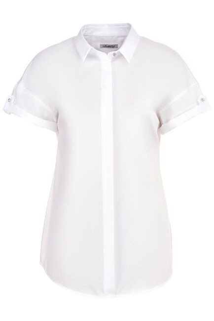 Женская рубашка оверсайз белая удлиненная - 7280 от DoubleCuff 