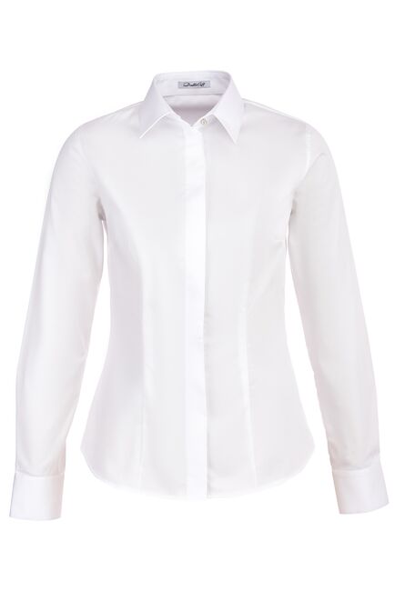 Женская рубашка под пуговицы белая хлопок эластан - 7284 от DoubleCuff 