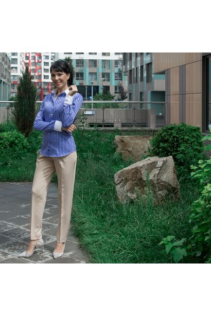 Женская рубашка под пуговицы в полоску - 7297 от DoubleCuff 