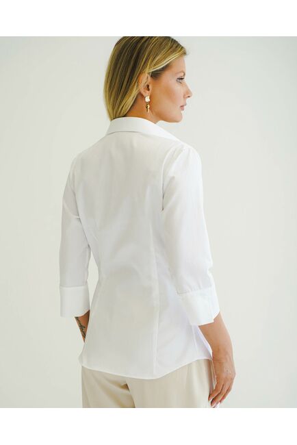Женская рубашка с рукавом 3/4 белая - 8514 от byME 