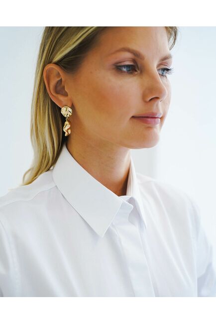 Женская рубашка с рукавом 3/4 белая - 8514 от byME 