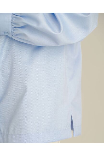 Женская рубашка под пуговицу в прямом силуэте голубая - 8523 от byME 