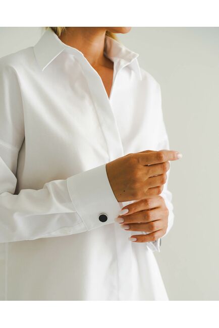 Женская рубашка оверсайз белая - 8539 от byME 