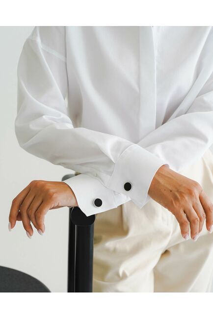 Женская рубашка оверсайз белая - 8539 от byME 