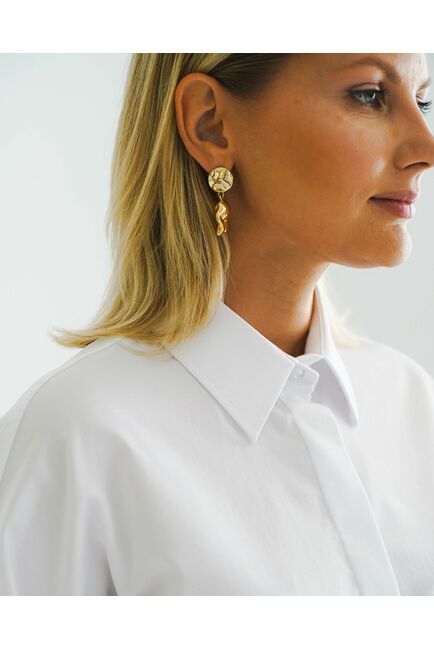 Женская рубашка оверсайз белая - 8539 от byME 