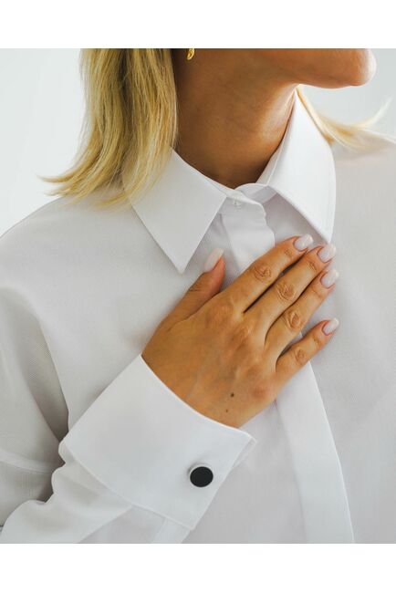 Женская рубашка оверсайз белая - 8539 от byME 