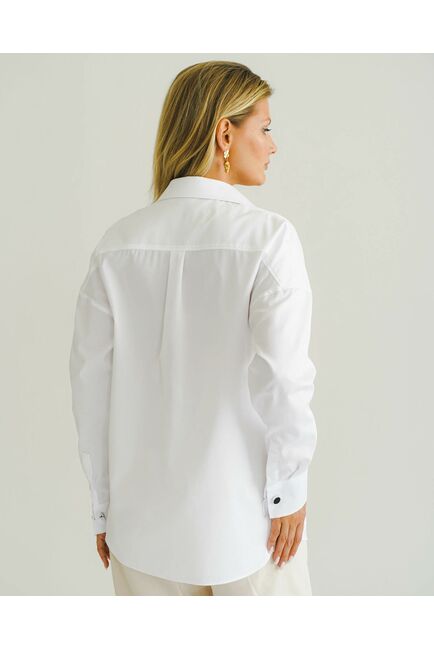 Женская рубашка оверсайз белая - 8539 от byME 