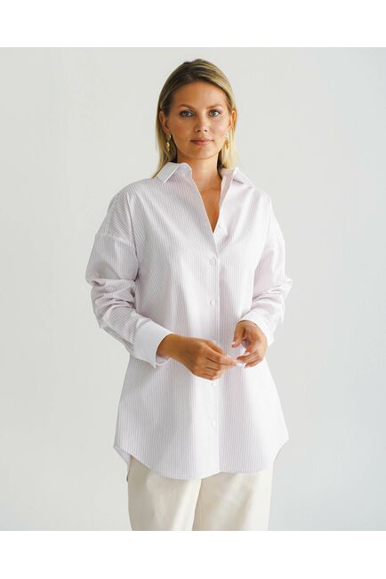 Женская рубашка в красную полоску - 8557 от ByME 