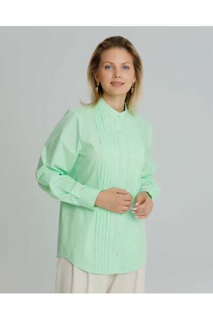 Рубашка женская с манишкой яблочная - 8566 от byME 