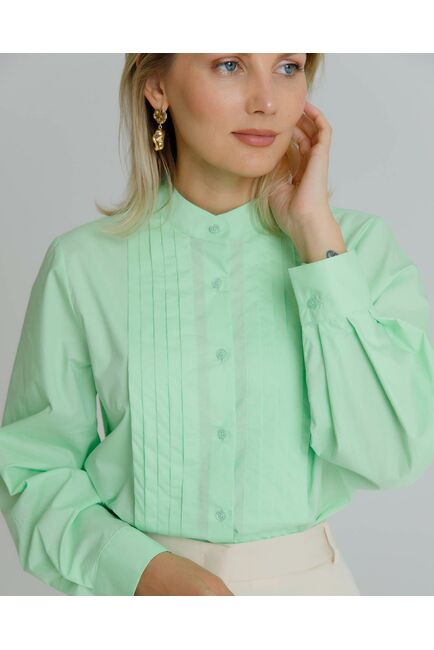 Рубашка женская с манишкой яблочная - 8566 от byME 