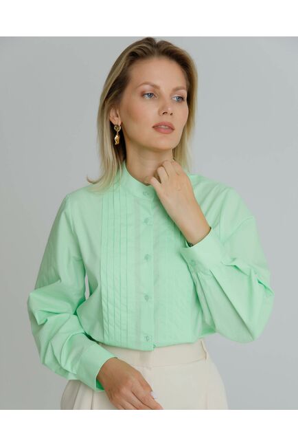 Рубашка женская с манишкой яблочная - 8566 от byME 