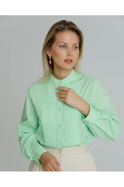 Рубашка женская с манишкой яблочная - 8566 от byME 