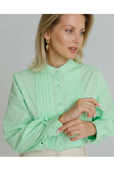 Рубашка женская с манишкой яблочная - 8566 от byME 