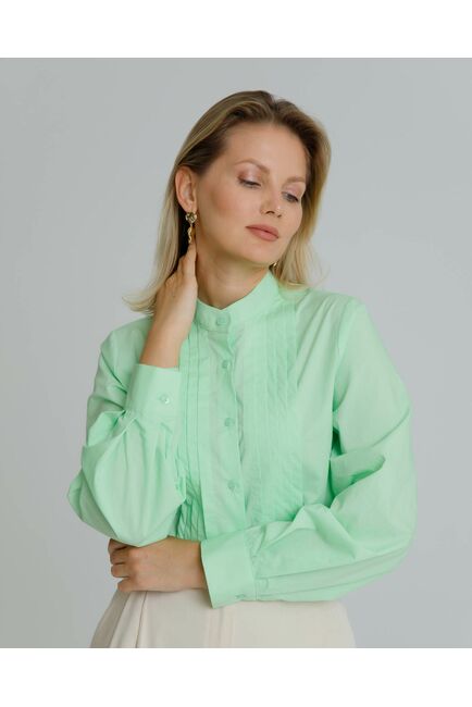 Рубашка женская с манишкой яблочная - 8566 от byME 