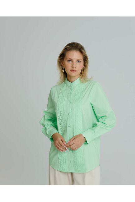 Рубашка женская с манишкой яблочная - 8566 от byME 