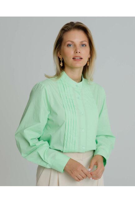 Рубашка женская с манишкой яблочная - 8566 от byME 