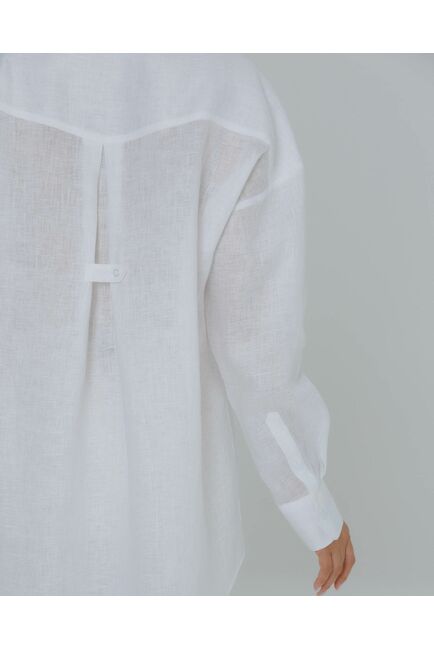 Женская рубашка льняная белая - 8567 от ByME 
