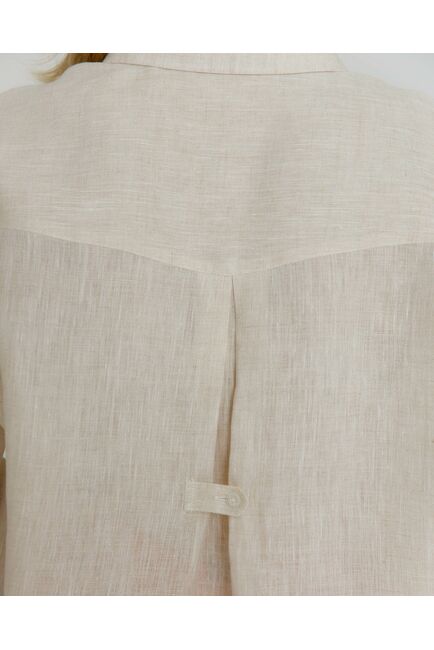 Женская рубашка изо льна бежевая - 8570 от byME 