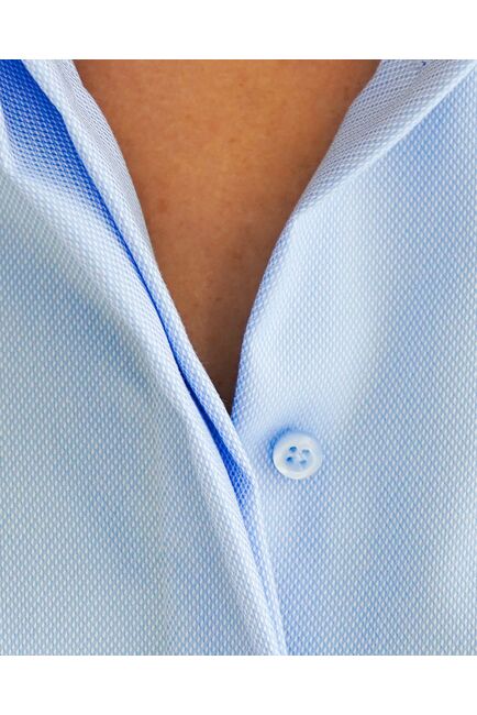 Женская рубашка из хлопка  под запонку с отделкой - 8593 от byME 