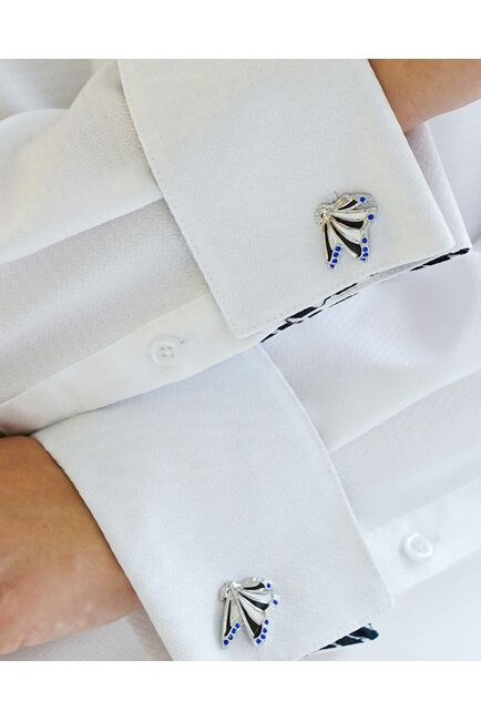 Женская рубашка из хлопка под запонку с оделкой принт зебра - 8597 от byME 