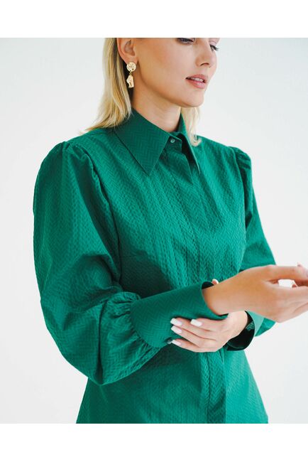 Женская рубашка с супатной застежкой с пышным руковом - 8600 от byME 