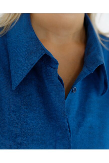 Женская рубашка в прямом силуэте с универсальной манжетой анималистичный принт - 8632 от byME 